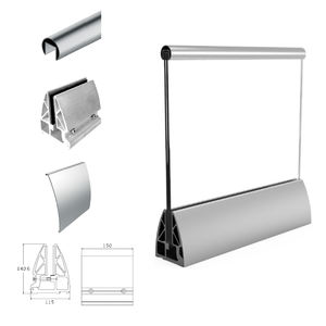 HDSAFE Garde-corps en verre pour <span class=keywords><strong>terrasse</strong></span> extérieure, pince en aluminium pour garde-corps en forme <span class=keywords><strong>de</strong></span> U, balustrade, garde-corps <span class=keywords><strong>de</strong></span> balcon, barrière en verre pour <span class=keywords><strong>terrasse</strong></span> - Product Image 1