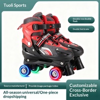 Nouveaux patins à roulettes réglables à double rangée et quatre roues, roulements ABEC-7, largeur 12 cm, pour hommes/femmes/enfants, patinage de vitesse, coque en maille PU