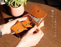 Dompet Lipat Dua Kulit Asli Praktis, Dompet Mini Ramping, Penyimpanan Koin Saku Kartu, Dompet Ringan BR8253