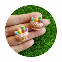 Amuletos de resina de Pascua Kawaii, Mini pollo, huevo, conejo, pavo, modelos de espalda plana en miniatura para hacer joyas, suministros para el centro del lazo del pelo