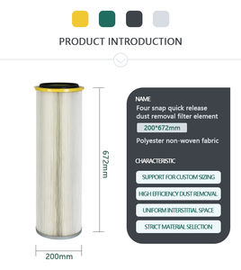 Nouvelle cartouche filtrante pour dépoussiéreur industriel avec 4 oreilles, déchargement rapide, cartouche filtrante en cellulose pour dépoussiéreur - Product Image 4