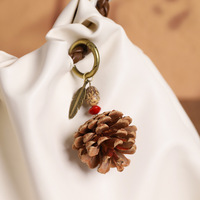 Natuurlijke planten fruit bos stijl vintage tas charme handgemaakte Bodhi zaad sleutelhanger stijl literaire botanische girly portemonnee sleutelhanger