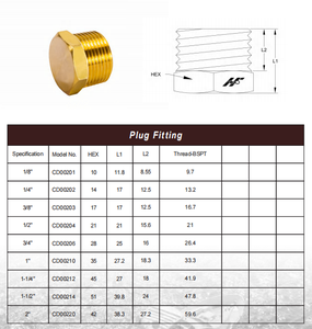 ปลั๊กทองเหลืองหกเหลี่ยมทนการกัดกร่อน เกลียว BSPT ป้องกันการรั่วซึม สำหรับงานติดตั้งท่อทางทะเล ใช้สำหรับปิดผนึกท่อเรือยอชท์ - Product Image 2