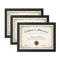 Lot de cadres noirs pour certificats et diplômes – Idéal pour la décoration de bureau, de remise de diplômes ou de maison