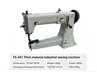 Machine à coudre industrielle à point noué triple aiguille à lit cylindrique FS-441, robuste, 220V, certifiée CE, pour usine de chaussures, 60kg, 800 points par minute