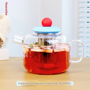 High-Capacity High-Temperature Resistant Glass Teapot Modern Simple Design Brewing Fruit <strong>Tea</strong> <strong>Party</strong> <strong>Set</strong> Made of High Borosilicate - Product Image 6