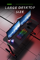 Bureau de jeu ergonomique AOR ESPORTS avec structure métallique en Z moderne, surface en bois, éclairage RGB, texture fibre de carbone, qualité P2