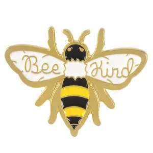 Broche de aleación con diseño de dibujos animados, broche de abeja esmaltado para ropa