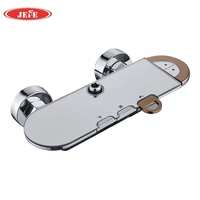 Ensemble de douche mural en aluminium pour salle de bain, avec robinet de douche à 3 fonctions à touches piano, jet de pluie, jet doux et jet massant, finition chromée