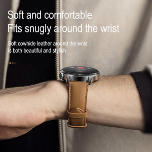 <span class=keywords><strong>Bracelet</strong></span> de montre en cuir véritable 22mm pour Xiaomi Mi Watch S2 S1 Pro <span class=keywords><strong>Active</strong></span> Color <span class=keywords><strong>2</strong></span> Sport Smartwatch - Product Image 3