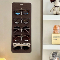 Porte-lunettes portable en cuir à 5 couches, décoration d'intérieur, support suspendu pour 5 paires de lunettes, étui de protection de voyage pour lunettes