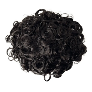 ท็อปเปอร์ผมแท้แบบลอนคลื่นหลวม 19 มม. ทำจากผมอินเดีย ยี่ห้อ French Lace PU  สีดำสนิท สำหรับผู้ชาย - Product Image 4