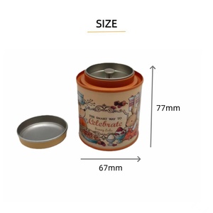 Boîte en fer blanc ronde à double couvercle, motif lapin mignon, pour biscuits, bonbons, <span class=keywords><strong>lait</strong></span> et chewing-gum - Product Image 2