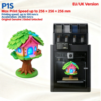 Mesin Printer 3D Profesional Bamboo Lab P1S Combo Kecepatan Tinggi 500mm/s Operasi Senyap Desain CoreXY Tertutup