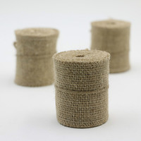 Rubans en toile de jute naturelle en gros, rouleaux de 63 mm de largeur, double face, motif uni de Noël pour emballage cadeau