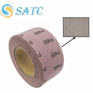 Rouleau de papier abrasif en maille de 70 mm x 12 m, grains 80/100/120, auto-agrippant, sans poussière, pour voiture, mur, bois, métal, approvisionnement en gros OEM - Product Image 1