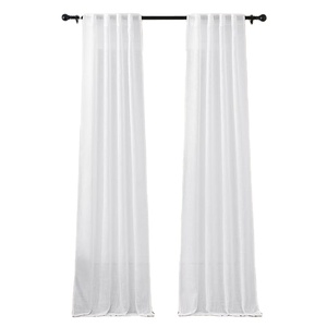 Rideaux translucides blancs Dreaming Casa en mélange de lin semi-transparent, filtrant la lumière, 96 pouces de long, 2 panneaux, à languettes, toutes saisons - Product Image 1