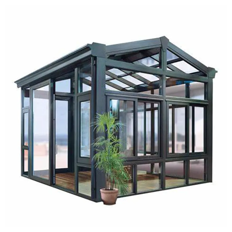 غرفة شمسية زجاجية منزل في الهواء الطلق غرفة شمسية ألومنيوم فناء