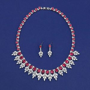 Hibride ประกายลูกบาศก์ Zirconia ออกแบบใบสร้อยคอและต่างหูชุดเครื่องประดับเทศกาลสำหรับผู้หญิง N-1552เจ้าสาว - Product Image 3