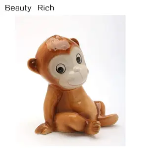 Animale di ceramica banca Scimmia Piggy bank, 5 "di Alta, Marrone