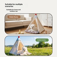 Tente pour animaux de compagnie en polyester Huayuan HOOPET, prête pour l'été, détachable et lavable, lit pour chiot et chat ; tente universelle toutes saisons