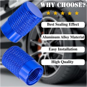 Aluminum Alloy Valve <b>Caps</b> Blue 4 Pack For Car Tire Tubeless Valve Stem <b>Dust</b> Cover - Product Image 4