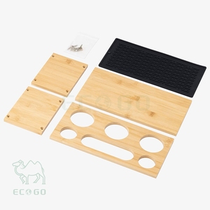 Support à bouteilles multifonctionnel à trois niveaux en bambou, compatible Sodastream, égouttoir et station de séchage pour verres - Product Image 4