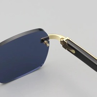 Monture de lunettes de soleil haut de gamme en corne de buffle blanche, sans monture, monture de lunettes de soleil en corne de buffle noire, monture de lunettes de soleil sans monture