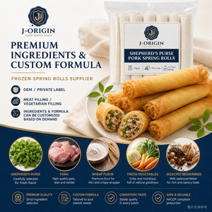 Rouleaux de printemps au porc surgelés Shepherd Purse, Dim Sum chinois, option végétarienne, OEM, vente en gros pour restaurants, distributeurs, marque privée - Product Image 3