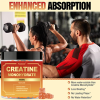 Complément alimentaire sportif certifié GMP, marque privée, sans sucre, végétalien, saveur pêche, créatine monohydrate en gommes en forme d'ours, 5000 mg