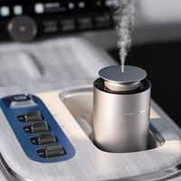 Diffuseur d'arômes de voiture rechargeable par USB, nébuliseur d'huiles essentielles sans eau en métal, machine à parfum portable, porte-gobelet automatique, désodorisant