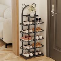 Porte-chaussures en fer multi-niveaux, grande capacité, style moderne et simple, pour l'entrée de la maison, gain de place, meuble de rangement domestique
