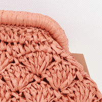 Sac de dîner en forme d'éventail fait à la main en forme de dame en forme de crochet rouge brique porte-monnaie avec pince en fer sac cadeau portable