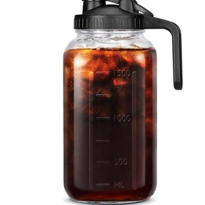 Jarra de Vidrio para Medir Bebidas, Estilo Americano Vintage, para Uso Comercial y Doméstico, Botella de Vidrio para Dispensar Jugos y Bebidas - Product Image 1