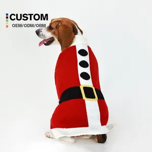 Werks-Anpassung mehrfarbig Reine Baumwolle Hund Weihnachts-Sweater Designer Hundespullover grün gestrickt Haustier-Sweater Weihnachten