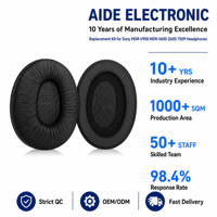 Coussinets de remplacement effet peau froissée compatibles avec les casques MDR-Z600 Z900 V600 V900 V900HD 7509 7509HD