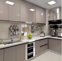 High Gloss kayu cerdas desain Modern siap untuk merakit Perapi dapur sudut atas Set kabinet dapur