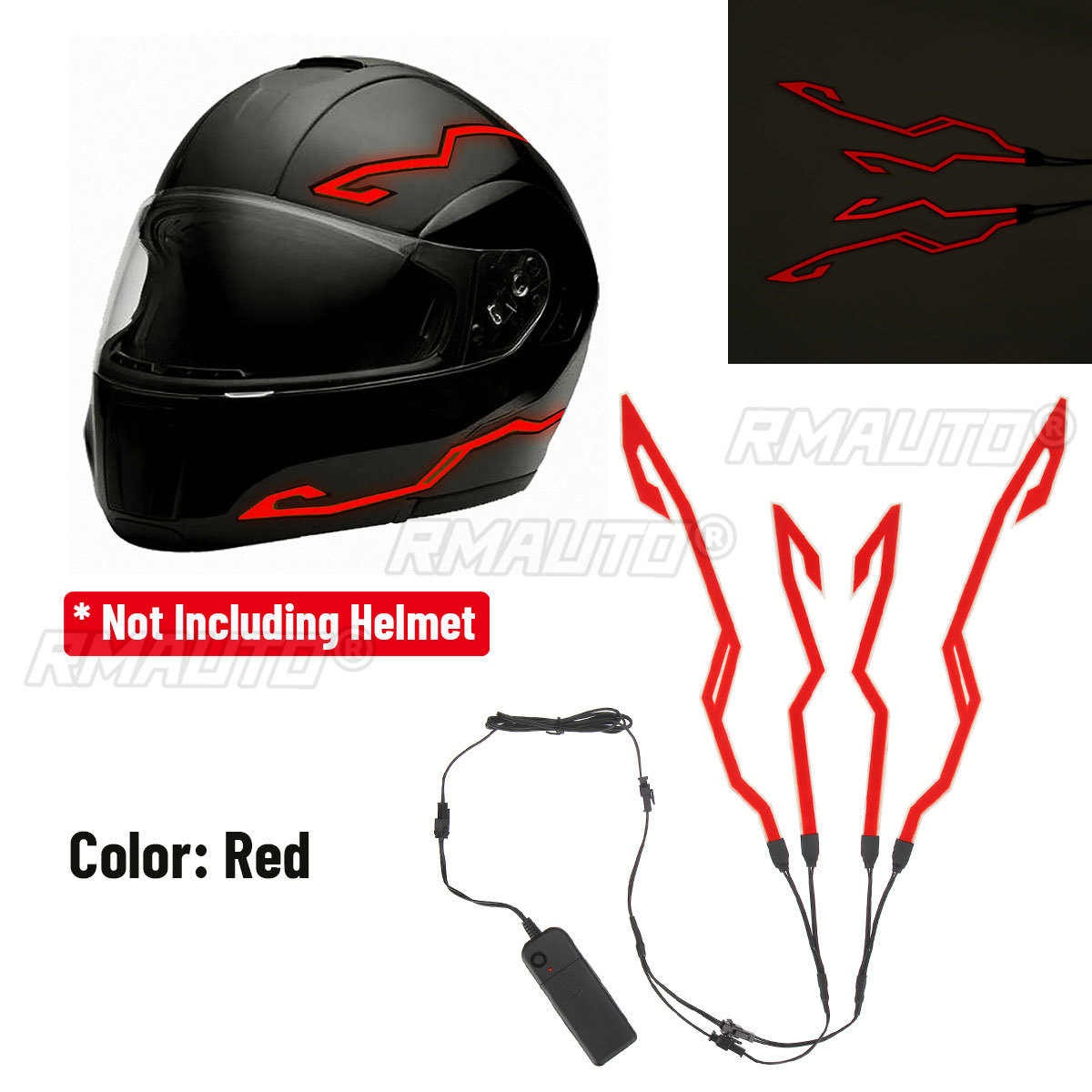 flashing light for motorcycle helmet Night Shift 3 lighting options Motorcycle Helmet Cold Light Mod