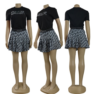 Nouvelle Collection Été Femme : Ensemble Deux Pièces Brodé de Haute Qualité, Robe Courte et Jupe à Manches Courtes, Style Tendance - Product Image 4