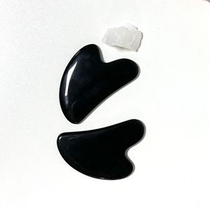 Listo para enviar en stock pequeño MOQ herramientas de belleza masaje obsidiana Gus Sha piedra para la cara - Product Image 1