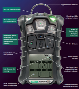 Altair 4XR Blue-tooth Multi-Gas Detector - 4 Gas LEL,CO,O2,H2S - Product Image 2