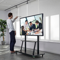 Logiciel interactif de tableau blanc de carte intelligente de support mobile de 65 pouces inclus support mural, stylo tactile, fouet d'enseignement