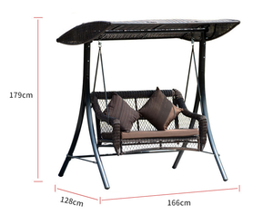 Nouvel arrivage de mobilier d'extérieur en métal osier suspendu balançoire auvent pour adultes 2 <span class=keywords><strong>places</strong></span> balançoire de jardin maison chambre rotin PE - Product Image 3