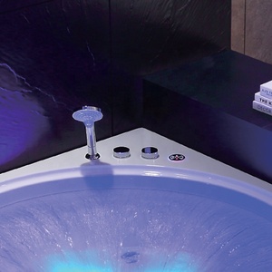 Baignoire intérieure moderne Jakuzzi en acrylique Baignoire d'hydromassage en fibre de verre Double Whirlpool Jaccuzi Spa Baignoire avec lumière LED - Product Image 3