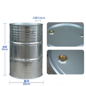 Tambores de acero de estilo abierto con forro interior de 100 <span class=keywords><strong>litros</strong></span> de alta calidad a la <span class=keywords><strong>venta</strong></span> Tambores de aceite de acero galvanizado químico de plata duradera 100L - Product Image 3