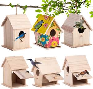 Bitmemiş ahşap kuş evleri dışında asılı ahşap kuş evleri sanat ve zanaat projeleri için Birdhouse kitleri ahşap kuş kafesi - Product Image 1