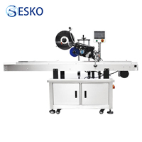 Machine d'étiquetage semi-automatique ESKO pour bouteilles carrées, équipement de pose d'étiquettes avant et arrière pour lotions cosmétiques