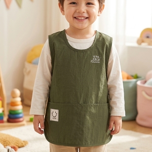 Bavoirs pour bébé mignons et réglables en tissu Taslon sans manches, pour repas et alimentation, tablier d'alimentation pour enfants - Product Image 1
