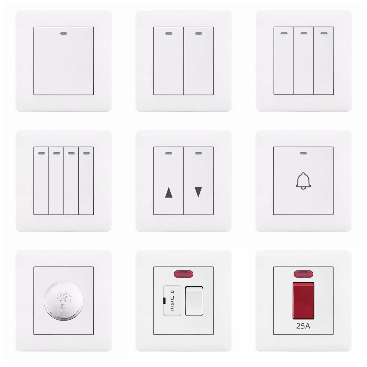 Factory OEM ODM White Color Push On Off Electrical Wall Switch and Socket for Wholesale