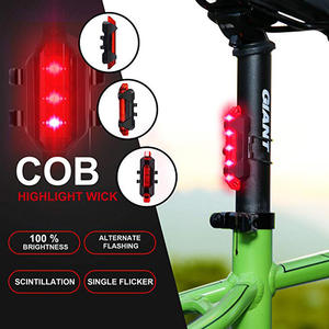 Luz Trasera para Bicicleta, Recargable por USB, LED Rojo, Azul y Blanco, 4 Modos, Impermeable IPX4, Luz de Seguridad para Ciclismo, Accesorio para Bicicleta de Montaña - Product Image 2